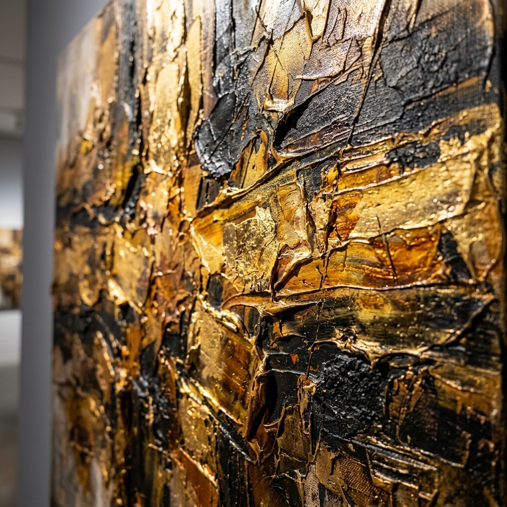 Abstract Gold — Paint texture close-up